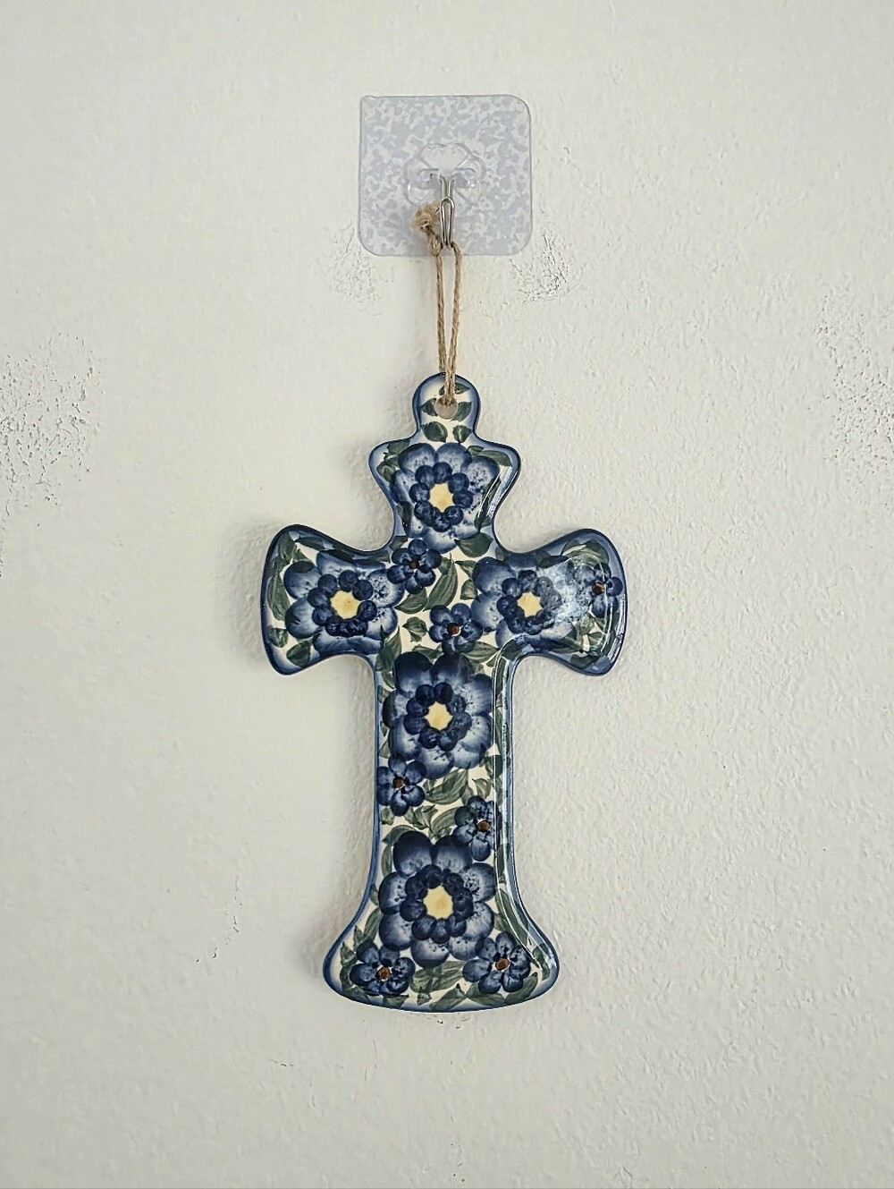 Polish Pottery Floral Cross